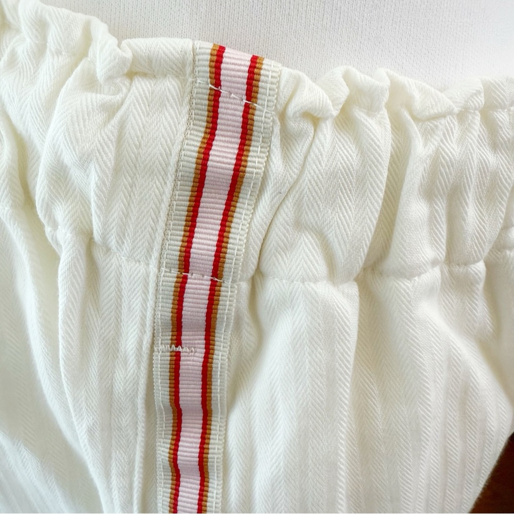 XIRENA Rex white drawstring waist relax fit red pink side stripe pants - Picture 7 of 11